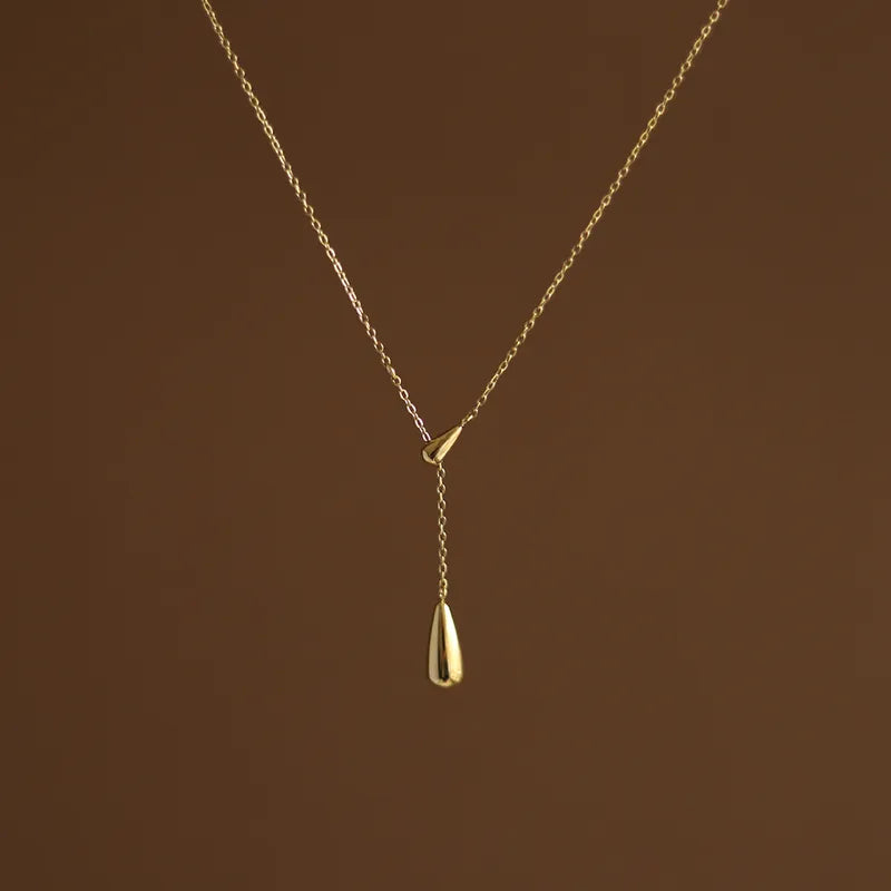 Water droplets cable chain Necklace