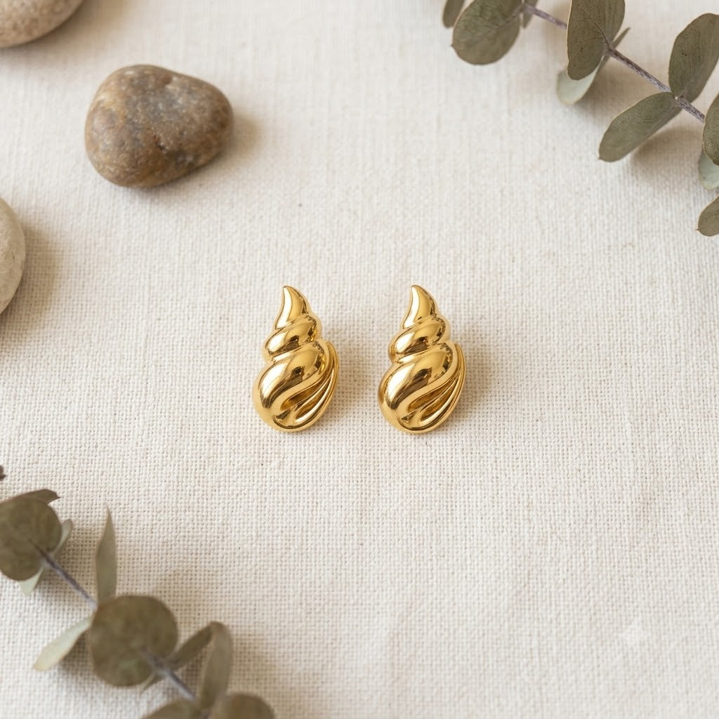 Snail Gold Studs