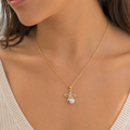 Pearl flower Zirconia Necklace