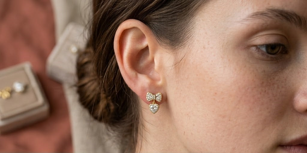 Love Bow Zircon Studs