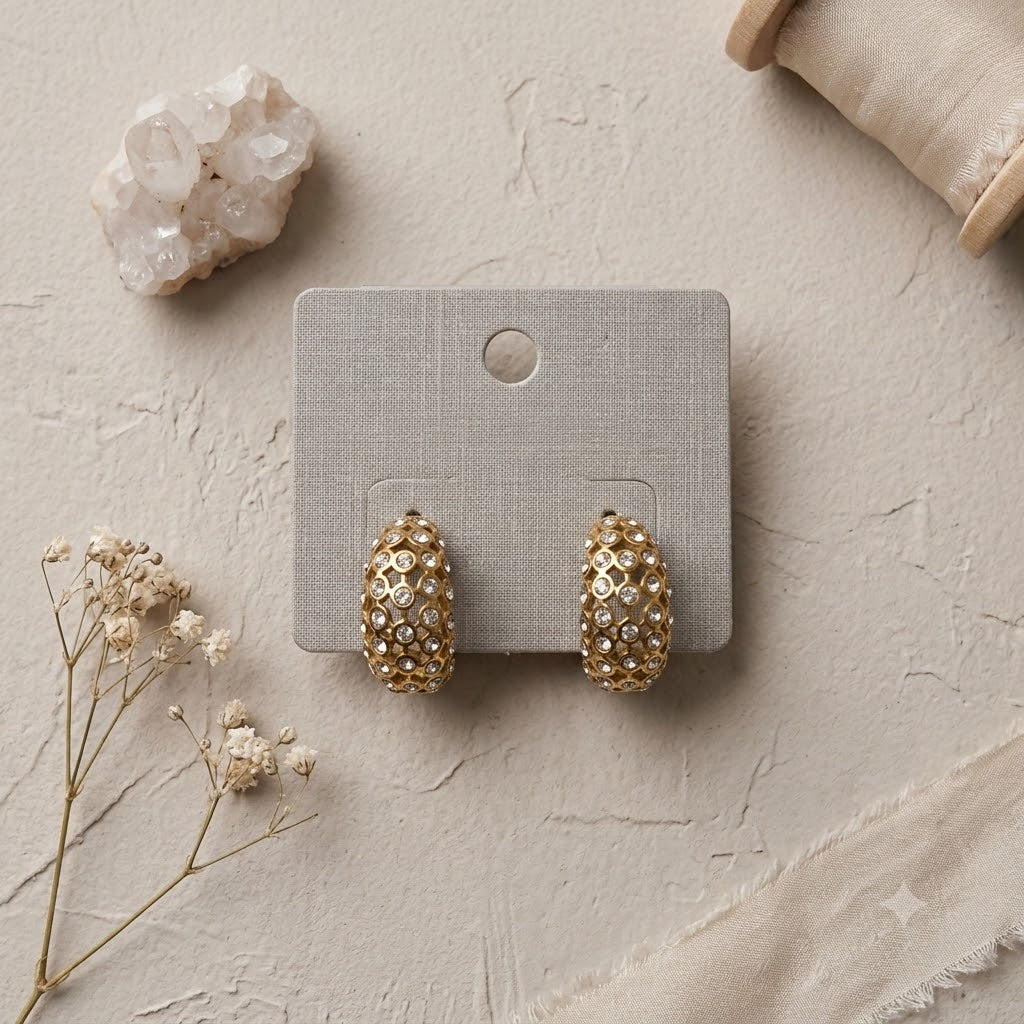 Gilded Honeycomb Semi-hoops