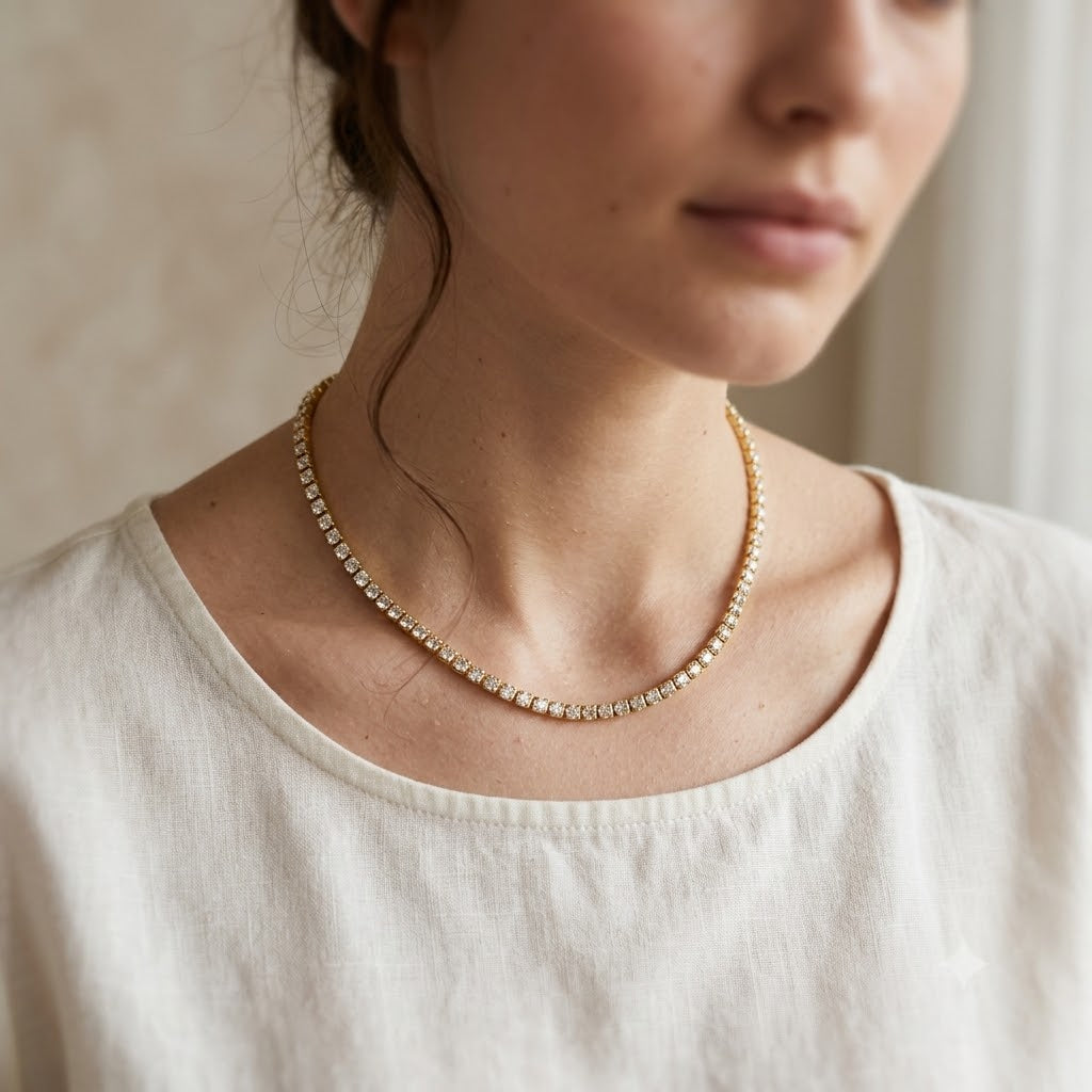 Roselle Tennis Necklace