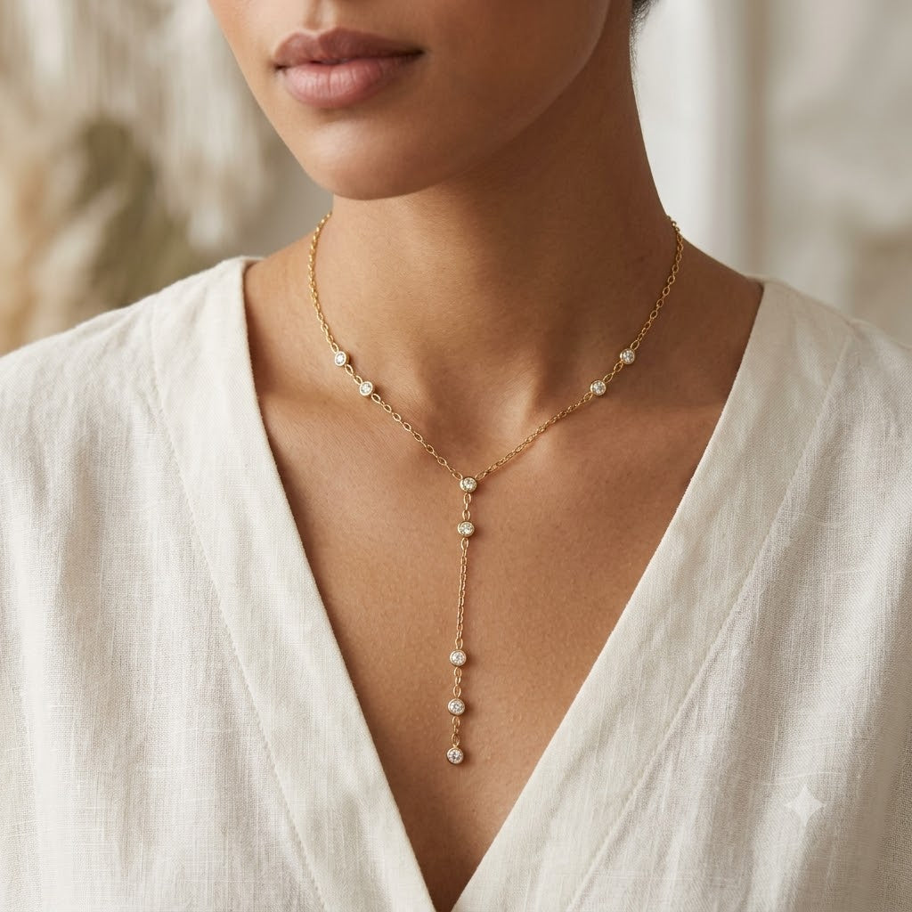 Whispering Dewdrop Y-Necklace