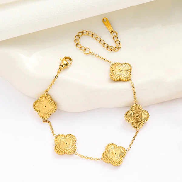 18k Gold Plated Clover Bracelet