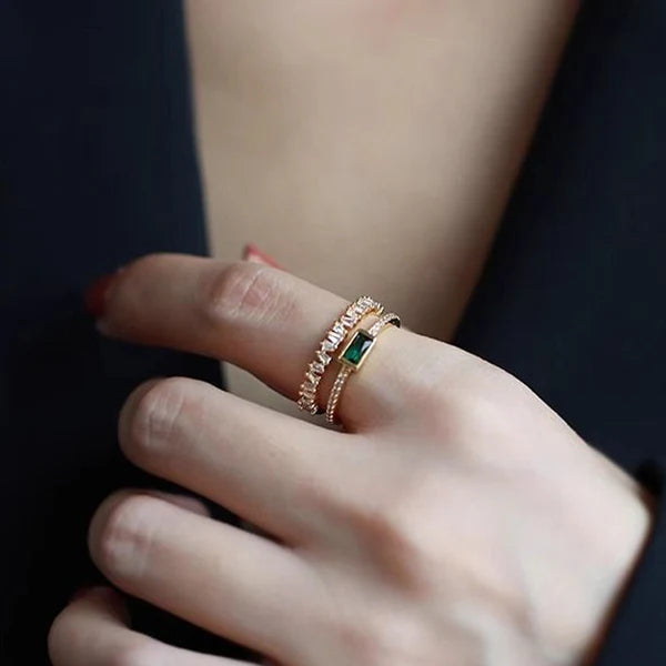 Emerald Affair Ring ( Adjustable)