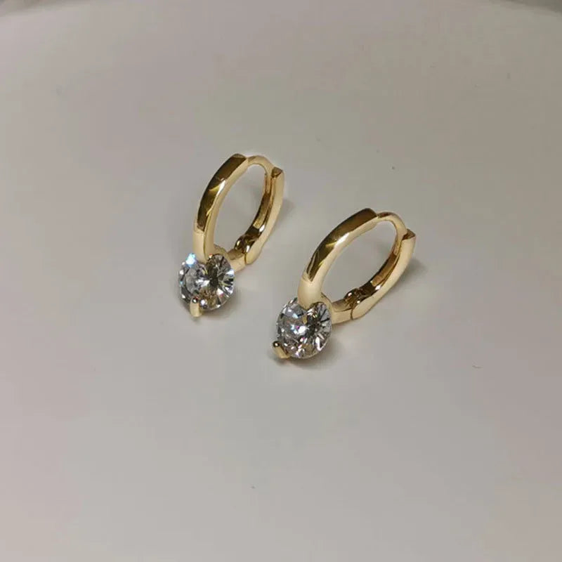 Round Diamond Huggies