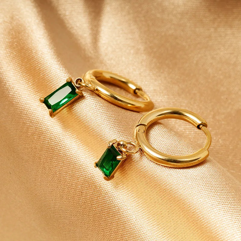 Emerald Square Danglers