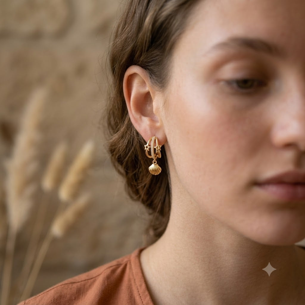Tira Shell Drop Earrings
