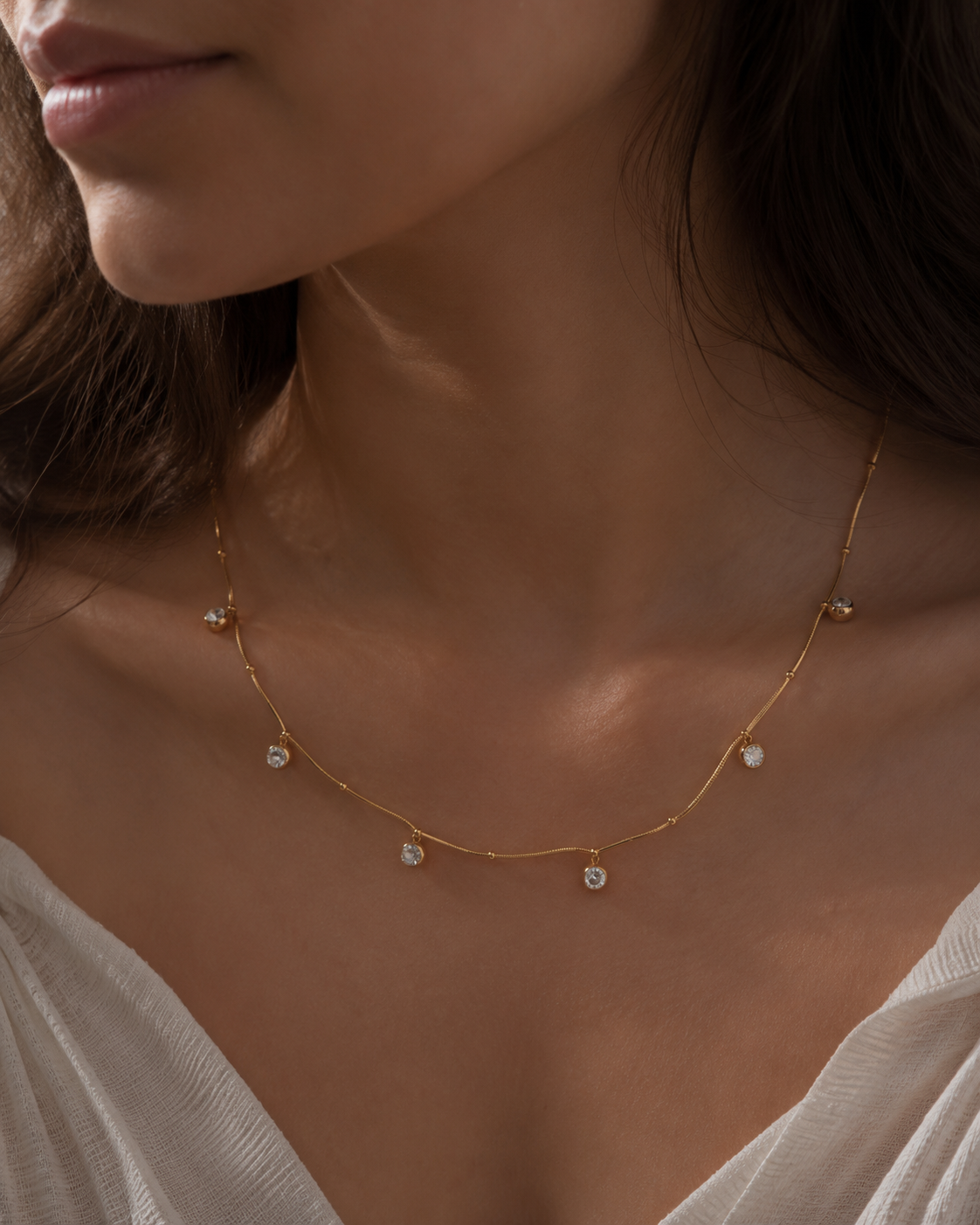 Bezel Drop Necklace
